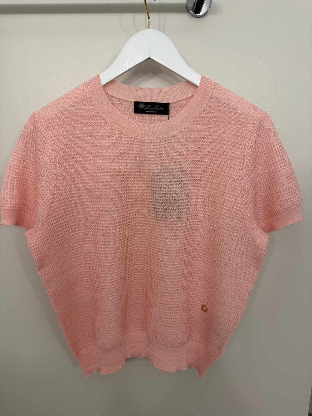 Loro Piana Pink Short Sleeve Knit Top
